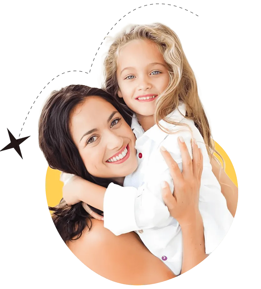 A woman and a child embrace each other warmly, showcasing a moment of affection and connection.